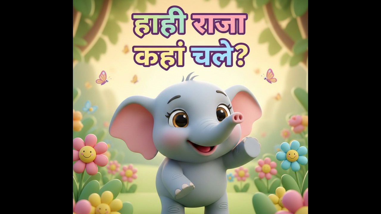 हाथी राजा कहाँ चले? 🐘🌿 | Rhyme #HathiRaja #kiddos #NurseryRhymeHindi #ElephantSong #HindiKidsVideo