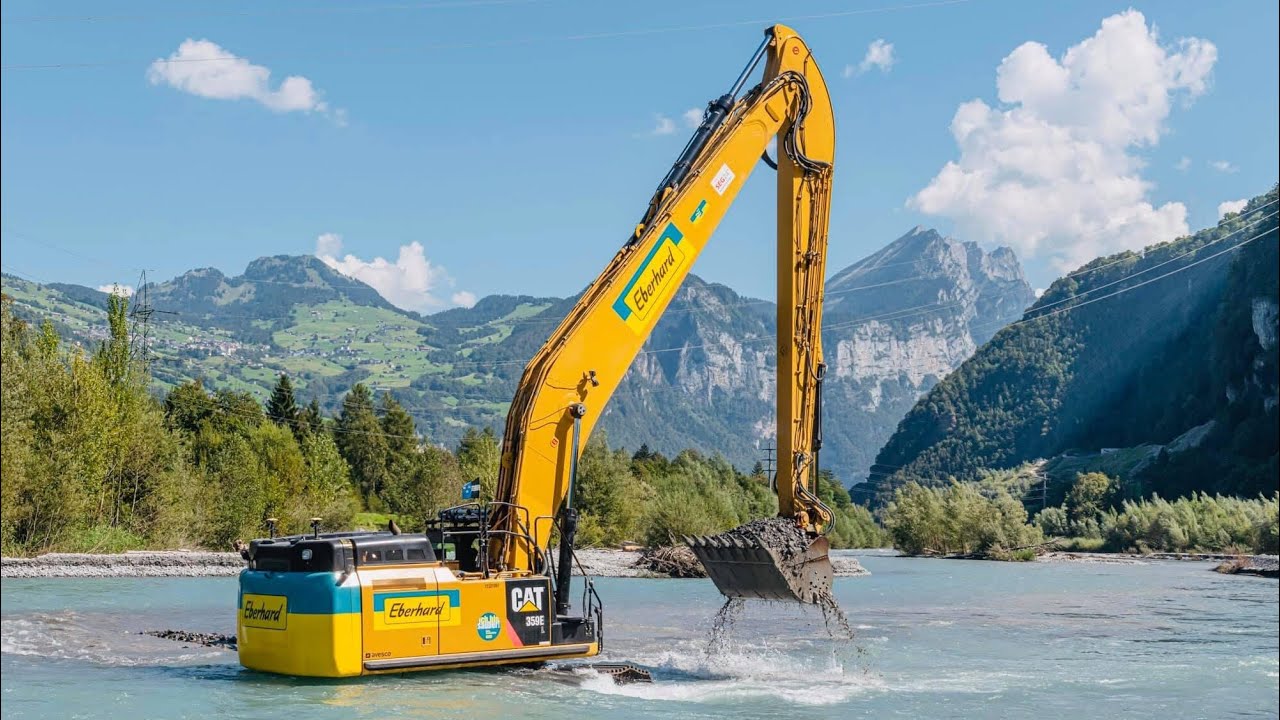 PULIZIA FIUME con 3 ESCAVATORI CATERPILLAR || CATERPILLAR 385C + 345C + 359E ||