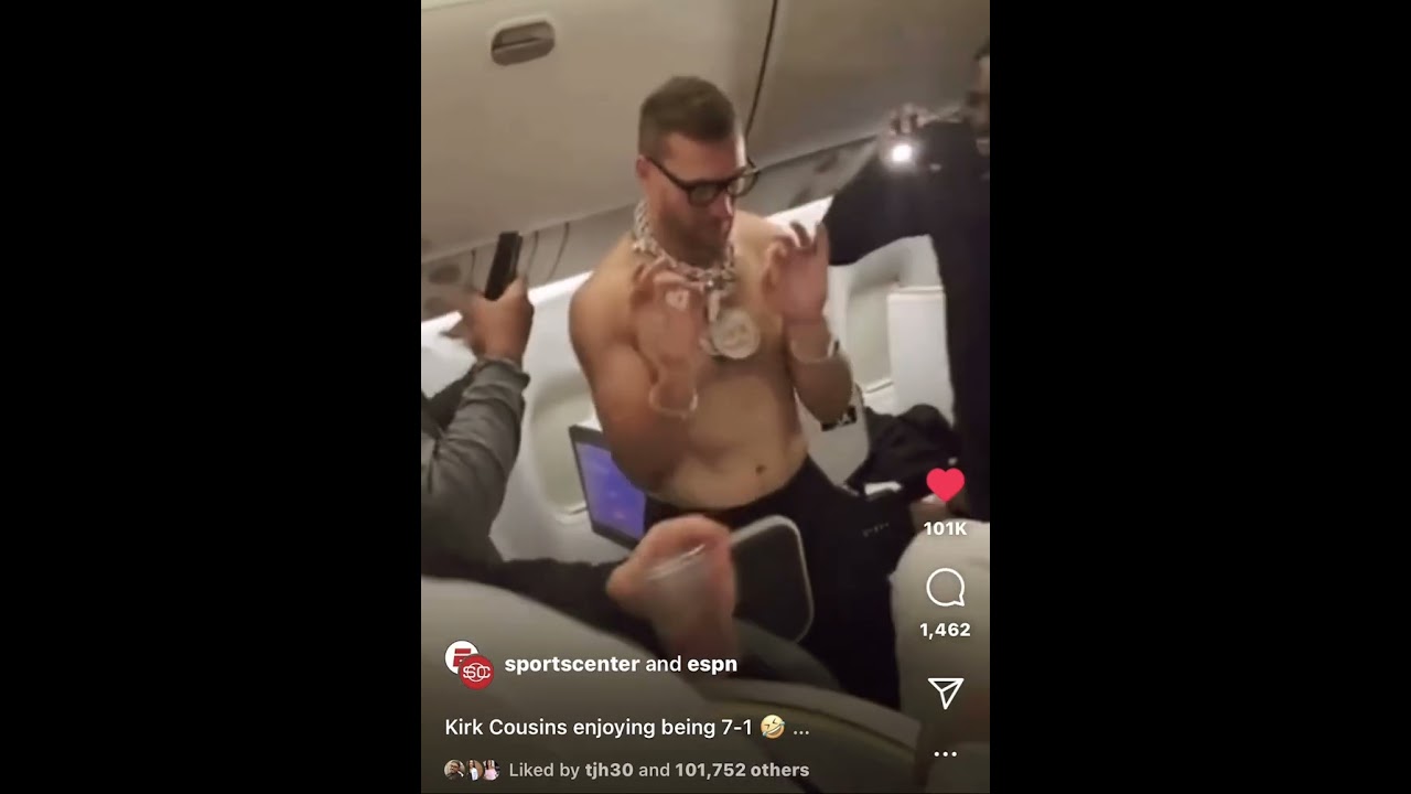 Kirk Cousins dances in jewelry after Win!!!!! 