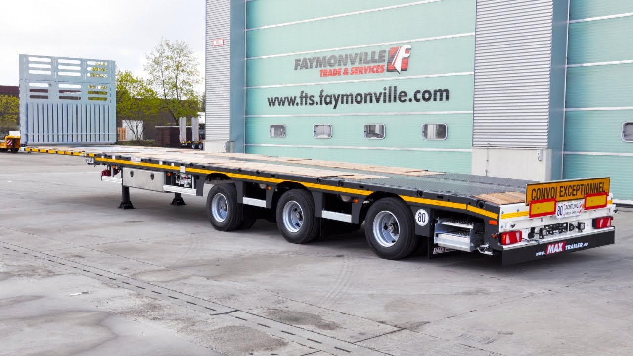 MAX Trailer - MAX210 extendable flatbed trailer w/ 13500mm loading platform length & 17.5