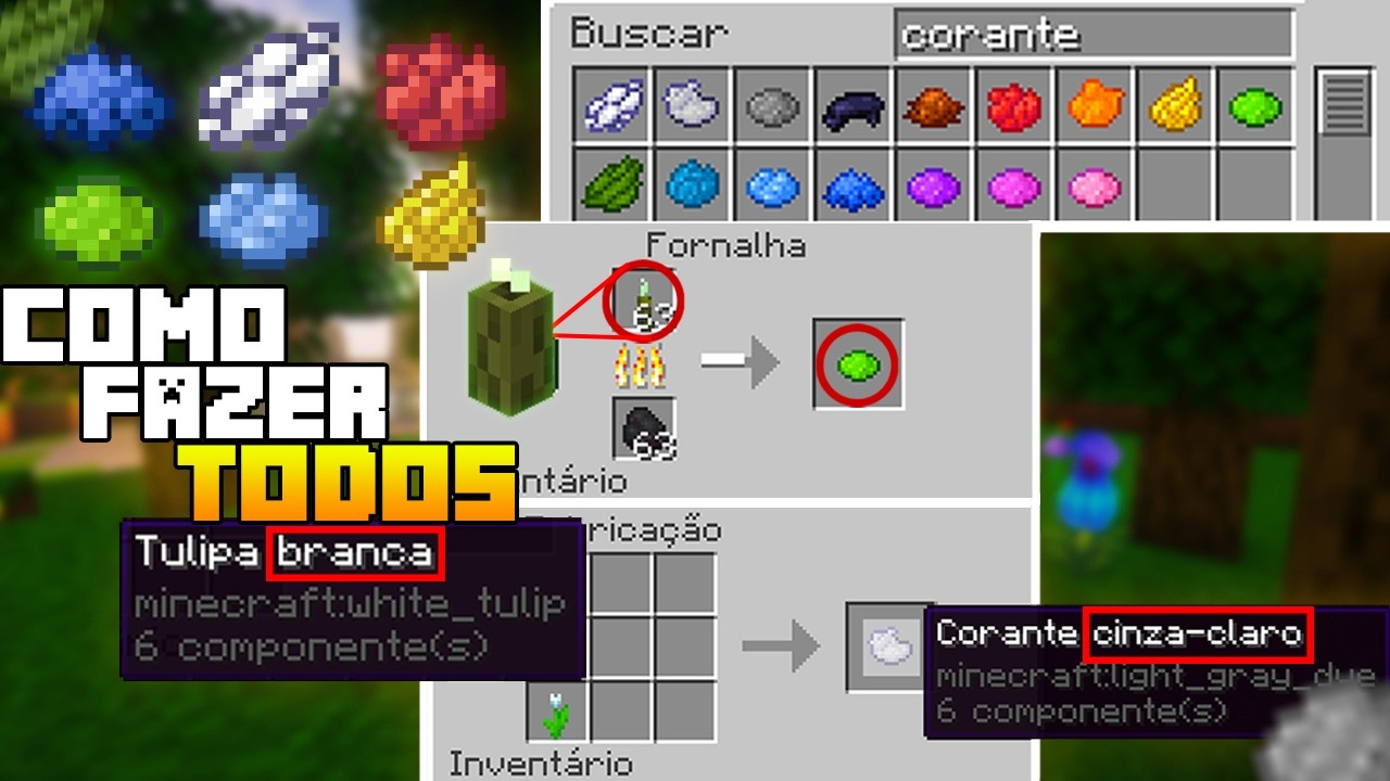 COMO FAZER TODAS AS CORES DE CORANTES DO MINECRAFT! (Atualizado 1.21)