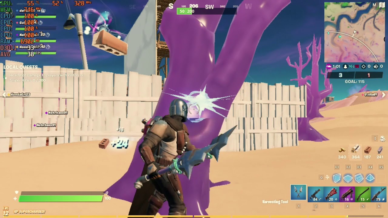 Fortnite Chapter 2 ; Season 5 - 720p Performance Mode / HP Elitebook 745 G3 & Radeon R6 Graphics