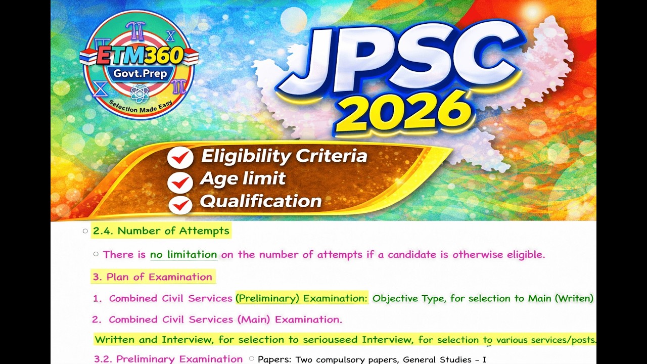 JPSC 2026 Notification Out 🔔 | Eligibility, Age Limit, Vacancy & Exam Pattern •