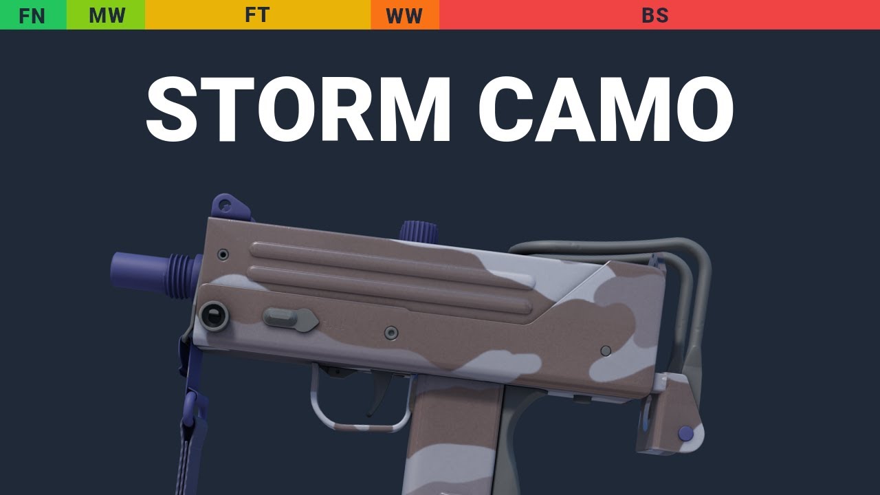 MAC-10 Storm Camo - Skin Float And Wear Preview