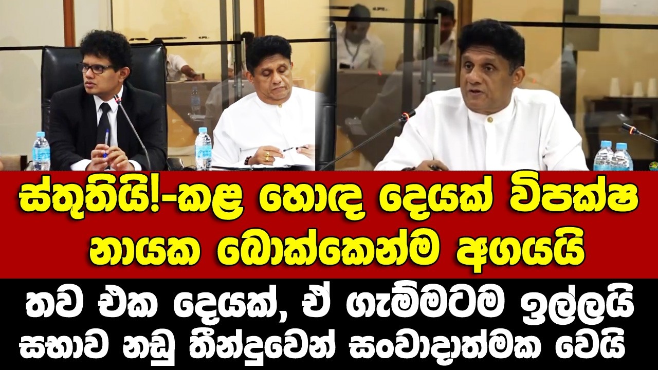 ස්තුතියි!-කළ දෙයක් බොක්කෙන්ම අගයා  තව දෙයක් විපක්ෂ නායක ඒ ගැම්මටම ඉල්ලයි