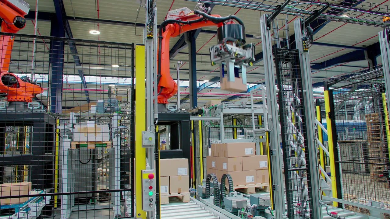 Palettierung von 4 Linien mit 2 Robotern | Käppner GmbH