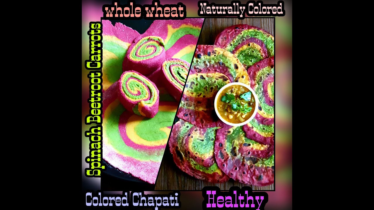 Colorful Whole Wheat Paratha | Healthy Veggies Roti | Tricolored Chapati | Healthy Chapati