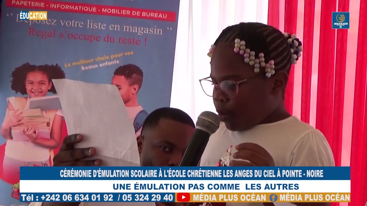 CÉRÉMONIE D'ÉMULATION SCOLAIRE À L'ÉCOLE CHRÉTIENNE LES ANGES DU CIEL À POINTE-NOIRE