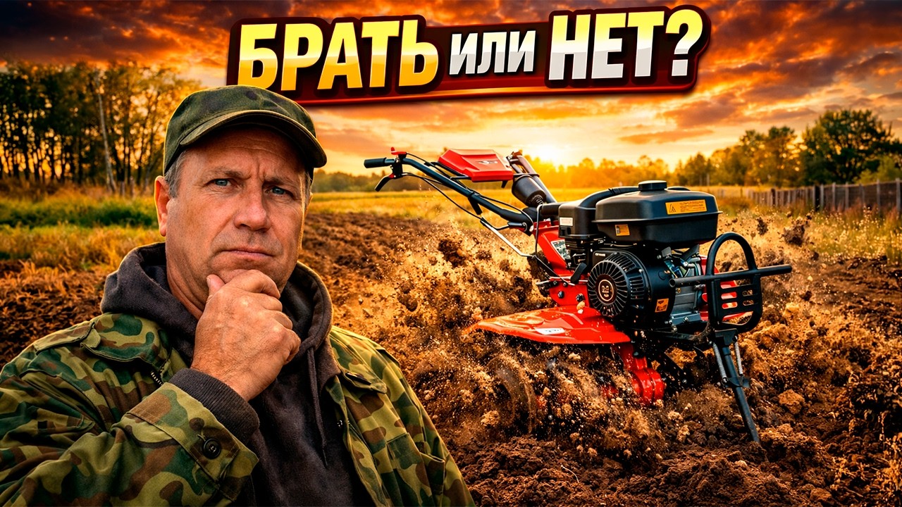 Вспашка земли Фрезами на Китайском Мотоблоке.