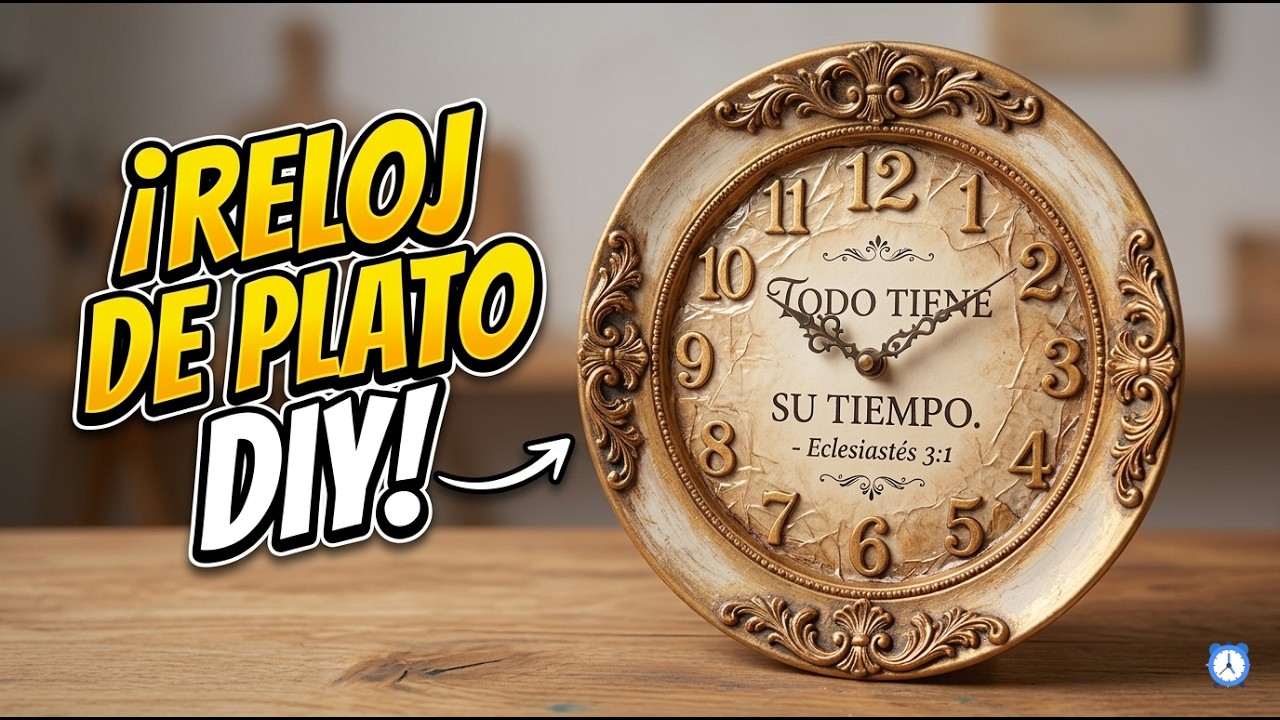 No creerás que es un PLATO: RELOJ Con Papel y Decoupage Paso a Paso!!