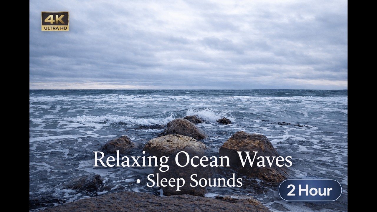 Ocean Waves for Deep Sleep – 2 Hours Relaxing Sea Sounds (4K Nordic Nature)