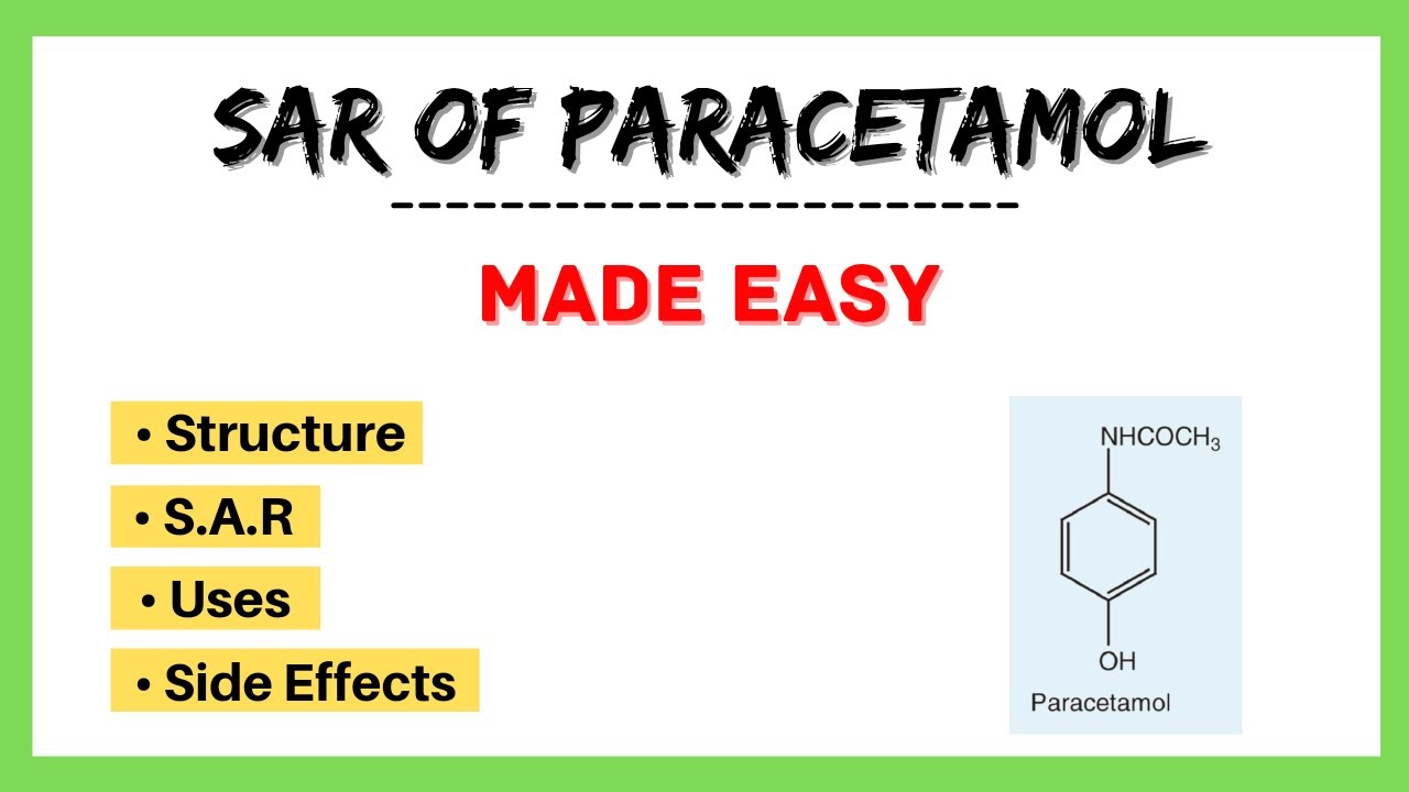 SAR of Paracetamol (acetaminophen)l Medicinal Chemistry| Made Easy