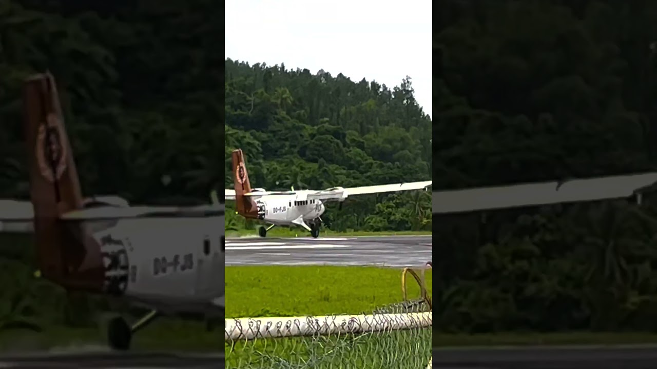 @flyfijiairways Twin Otter landing in Kadavu Island 🇫🇯 #shorts #fiji #twinotter