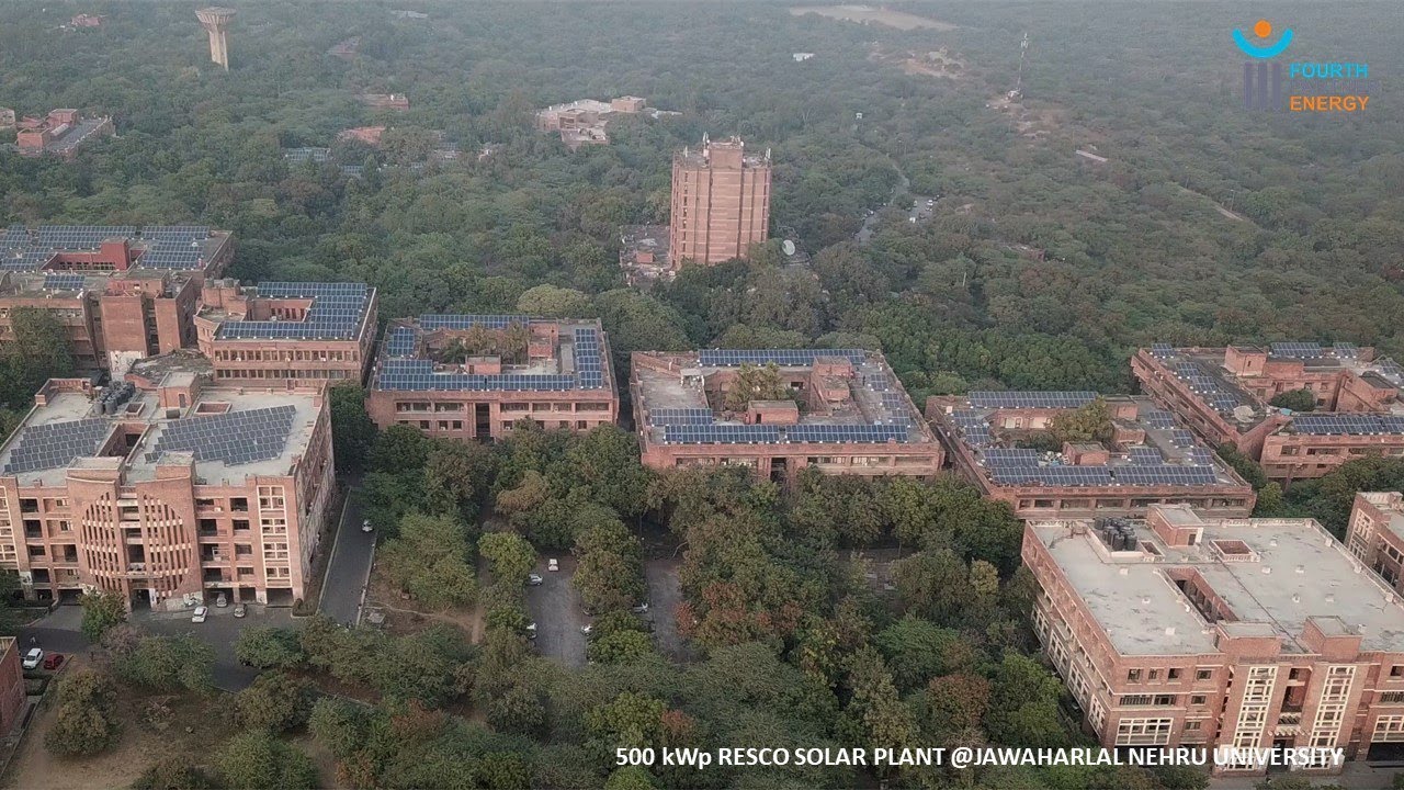Fourth Partner Energy rooftop solar project at Jawaharlal Nehru University, New Deli