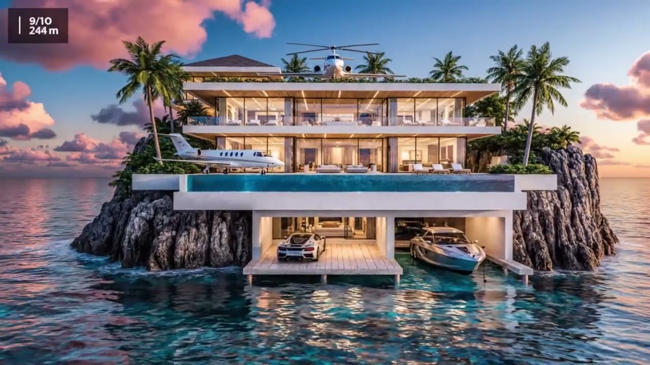 Ultra Luxury Oceanfront Villa Tour | Modern Architecture & Private Jet