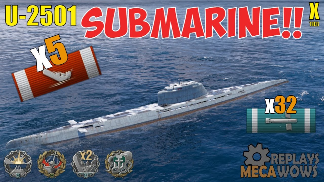 SUBMARINE U-2501 5 Kills & 210k Damage | World of Warships Gameplay