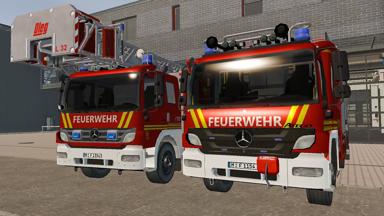 Notruf 112 - München New Skins Fire Brigade Truck and Firefighter on Duty! 4K