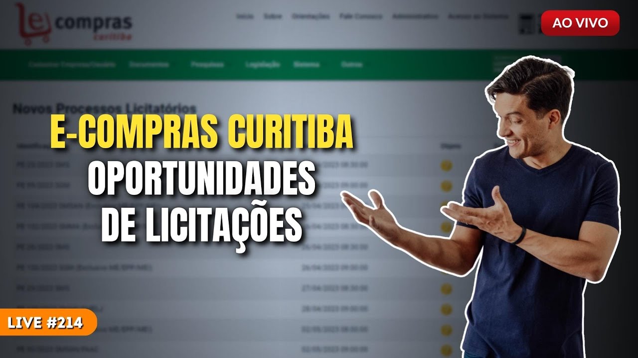 COMO ENCONTRAR LICITA&Ccedil;&Otilde;ES NO PORTAL E-COMPRAS CURITIBA | Live #214