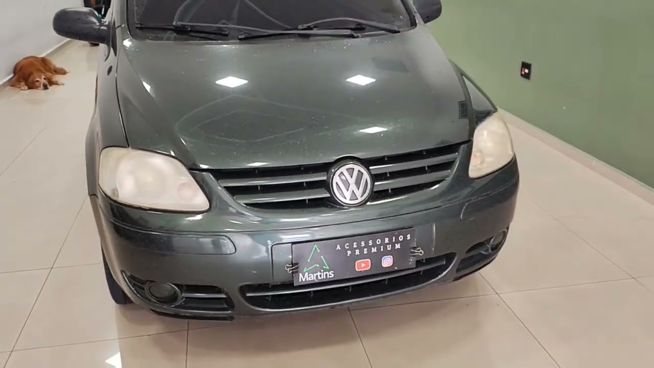 Volkswagen Fox 2004/2005 Central multimídia 9" Carplay e Android+ Kit farol de neblina Full Led 