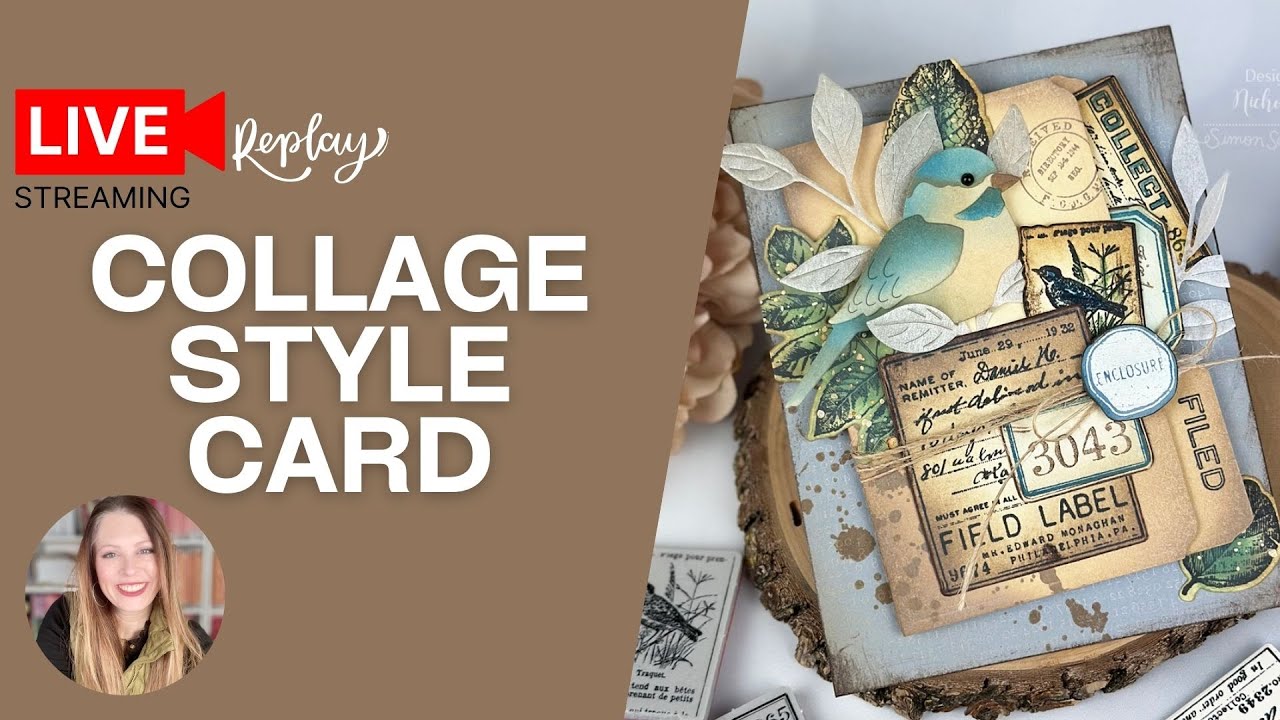 Collage Style Card Making Live | Inking, Stamping & Tim Holtz–Inspired Layers