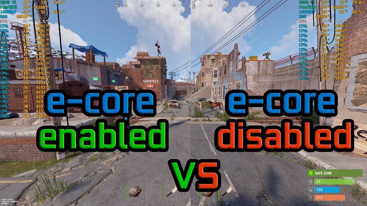 RUST E-cores enable or disable? 14600kf 5070 Ti Online 700 players