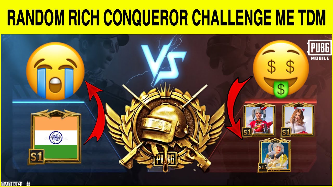 🥰💕Random Conquerors Cute girls call Me Noob And I Challenge For1v3 TDM Room | PUBG Mobile | Part 7