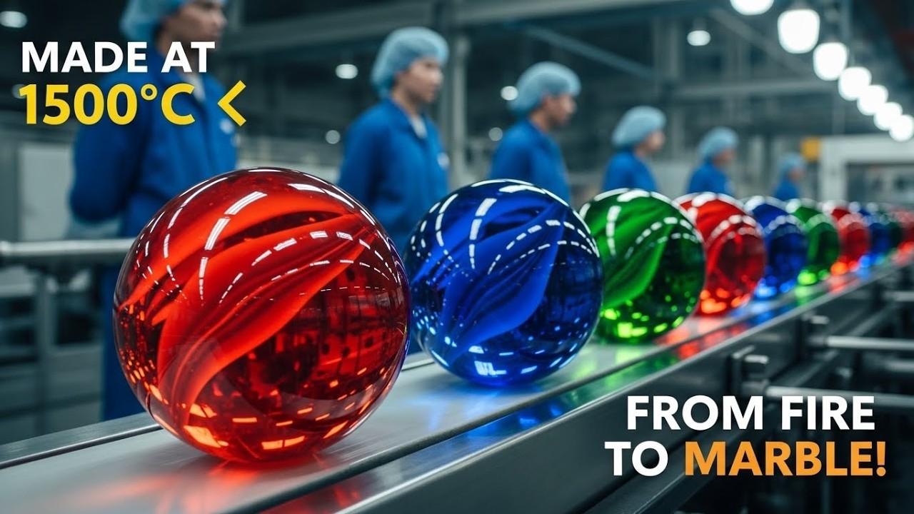 How Glass Marbles Are Made in Factory | From 1500°C Fire to Perfect Sphere