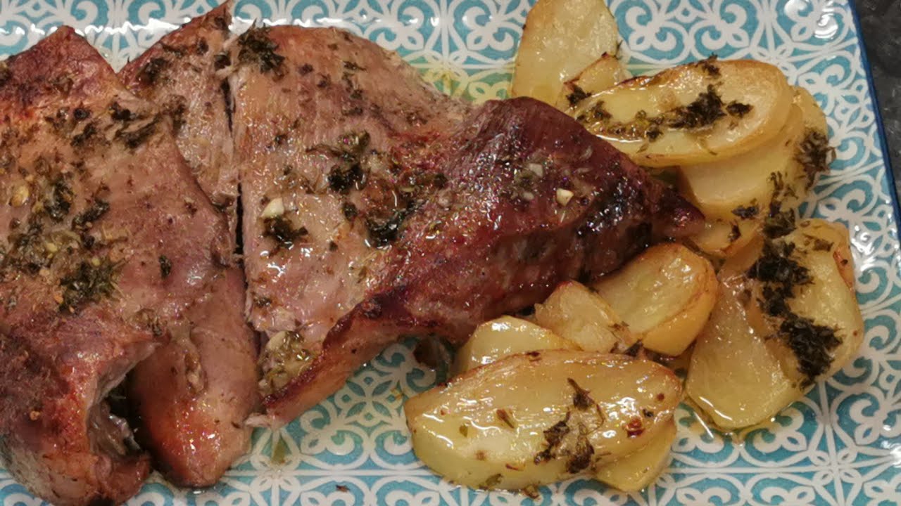 Secreto al horno  con patatas,😋😋receta expréss