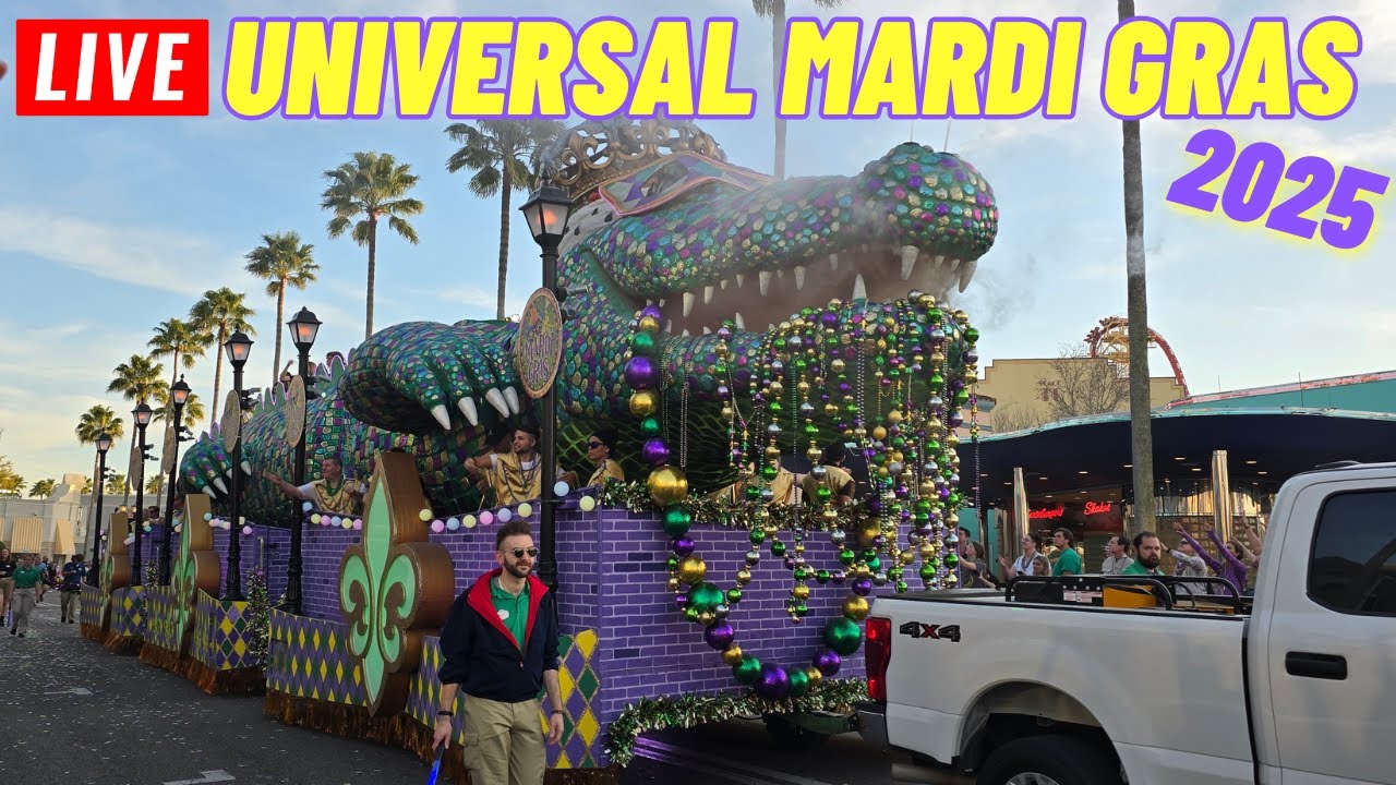 🔴Live: Universal Studios Orlando Mardi Gras with Parade at 6pm FAT TUESDAY 3/4/2025
