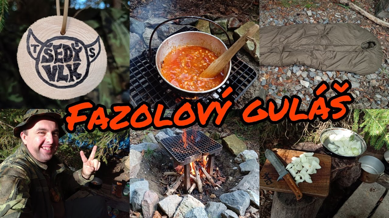 Fazolový guláš na ohni, nový spacák Carinthia, podzimní pohoda na fleku 