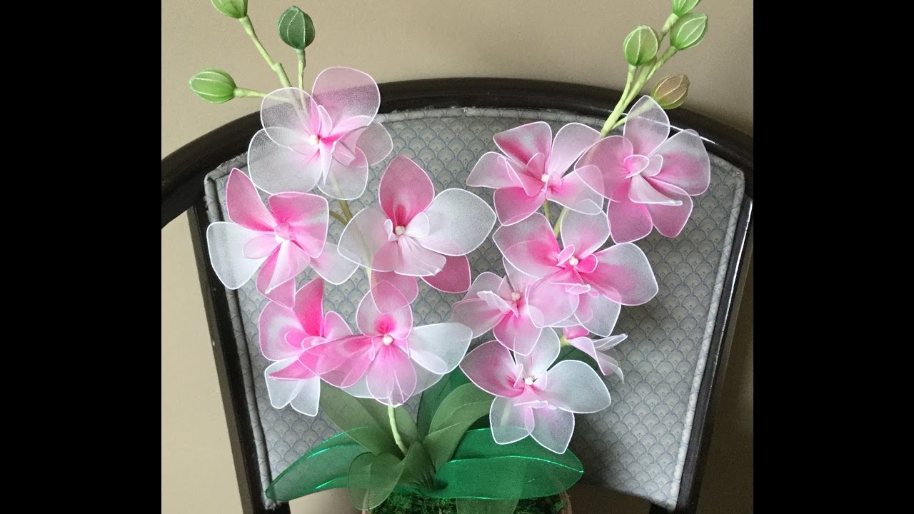 How to make nylon stocking flowers -  Phalaenopsis Orchids