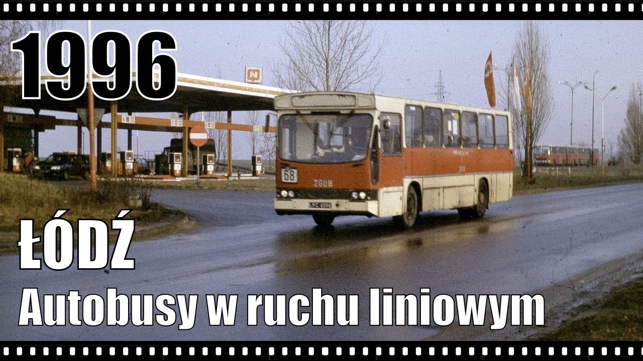Łódź. Autobusy w ruchu liniowym; 13.01.1996 r.