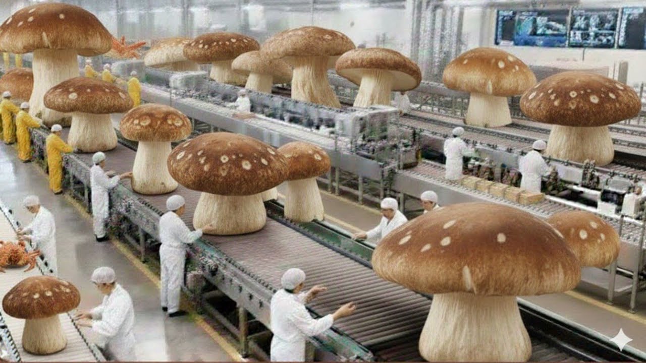 Inside a Modern Mushroom Processing Factory | Millions of Mushrooms Processed Daily
