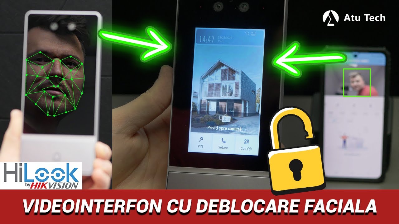 Videointerfon wi-fi cu deblocare faciala, PIN sau card | DP9-WP Hilook