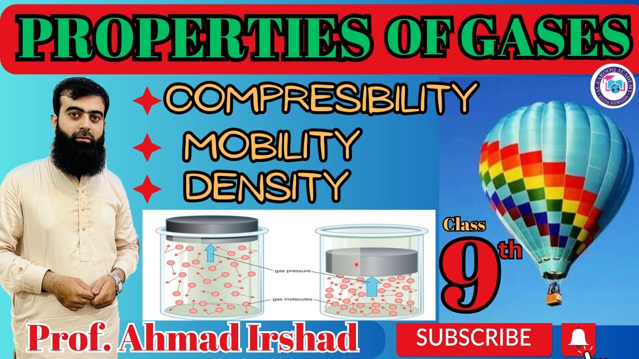 5.4 Compressibility | Mobility | Density of Gases | Class 9th | Chemistry | Chap 5