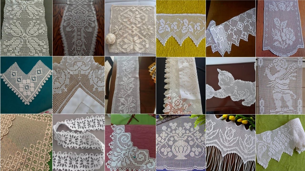 Crochet lace more elegant more beautiful designs #crochet #crochetlace #handmade 