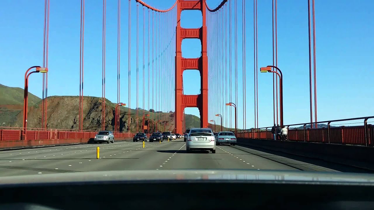 Driving over the Golden Gate Bridge