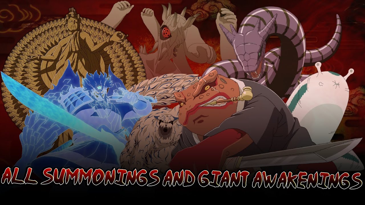 All Summonings And Giant Awakenings-Naruto Shippuden Ultimate Ninja Series (Summoning Evolution)