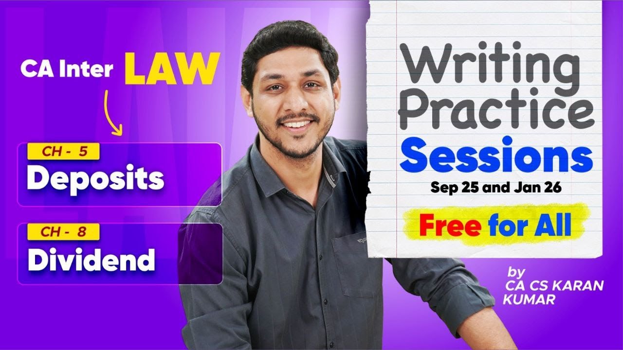 Writing Practice CA Inter Law  Ch- 5 & 8🥇| Sep 25 & Jan 26 ✅| CA Karan Kumar #cainter #caexams