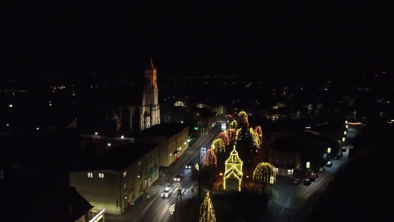 Poland at night - Imielin nocą - Polska z drona
