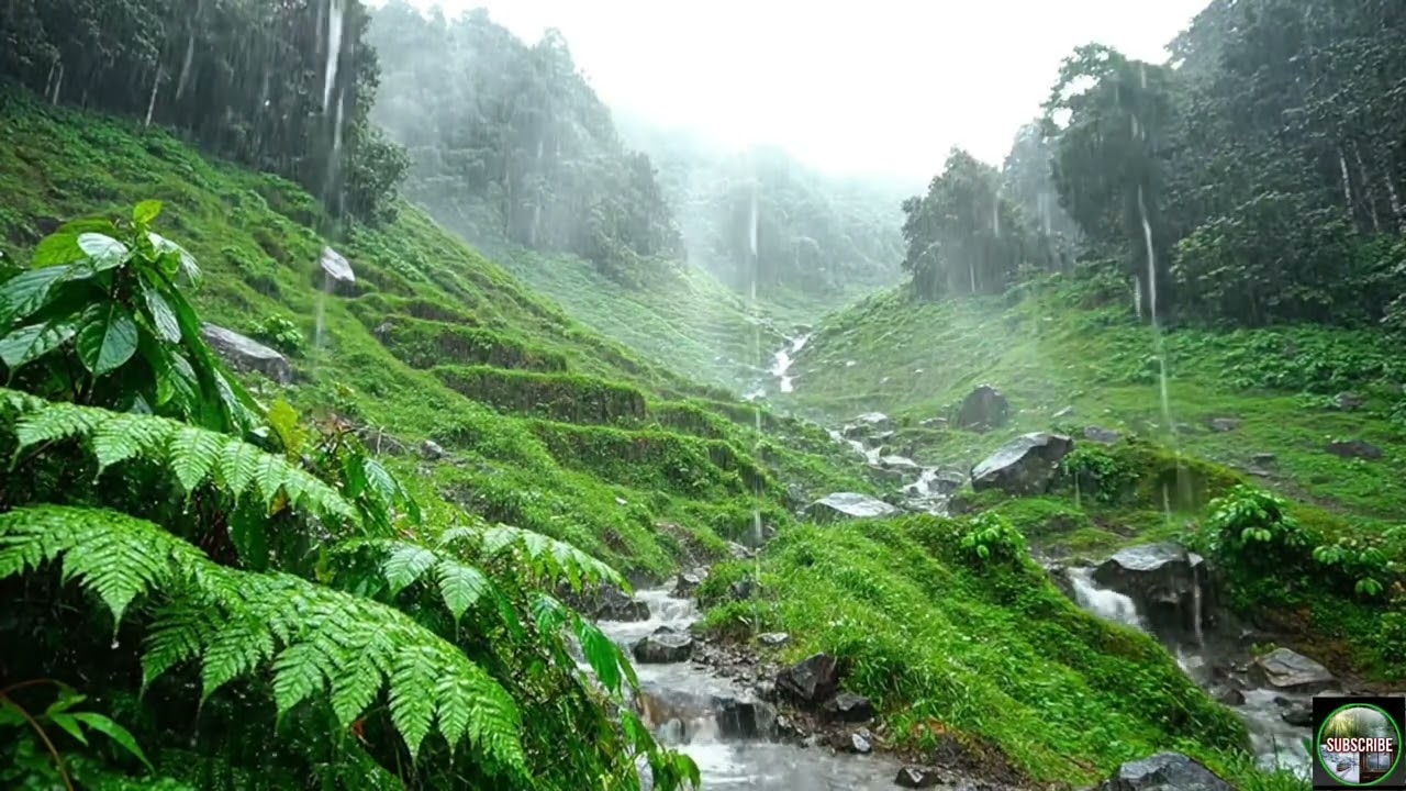 Pure Rain Sounds in the Green Mountains for Relaxation