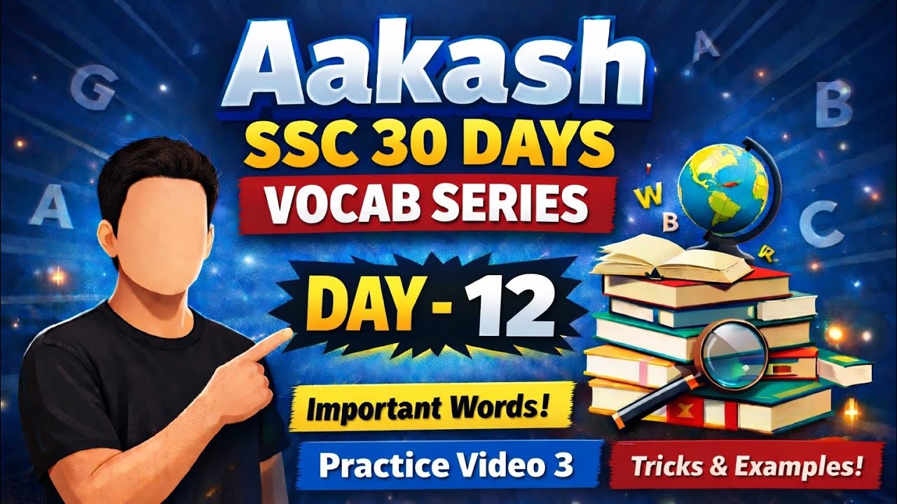 Day 12 of 30 days vocab series | ows asked in CGL 2025 | Aakash ssc 