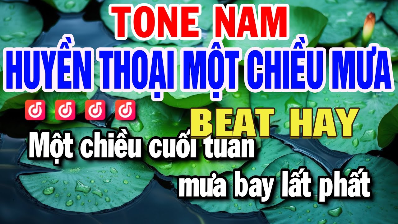 Huyền Thoại Một Chiều Mưa Karaoke Tone Nam (D) Beat Hay Nhạc Sống | Huỳnh Lê