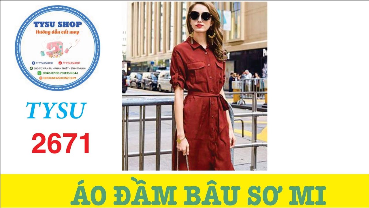 Hướng Dẫn Cắt May &Aacute;o Đầm Cổ Sơ Mi |Ở Nh&agrave; Với Tysushop 2671