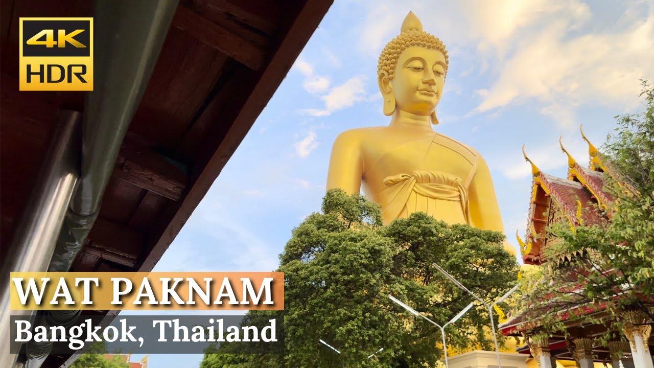 [BANGKOK] Biggest Buddha Statue In Bangkok - Wat Paknam (ワット パークナム パーシーチャルーン) | Thailand [4K HDR]