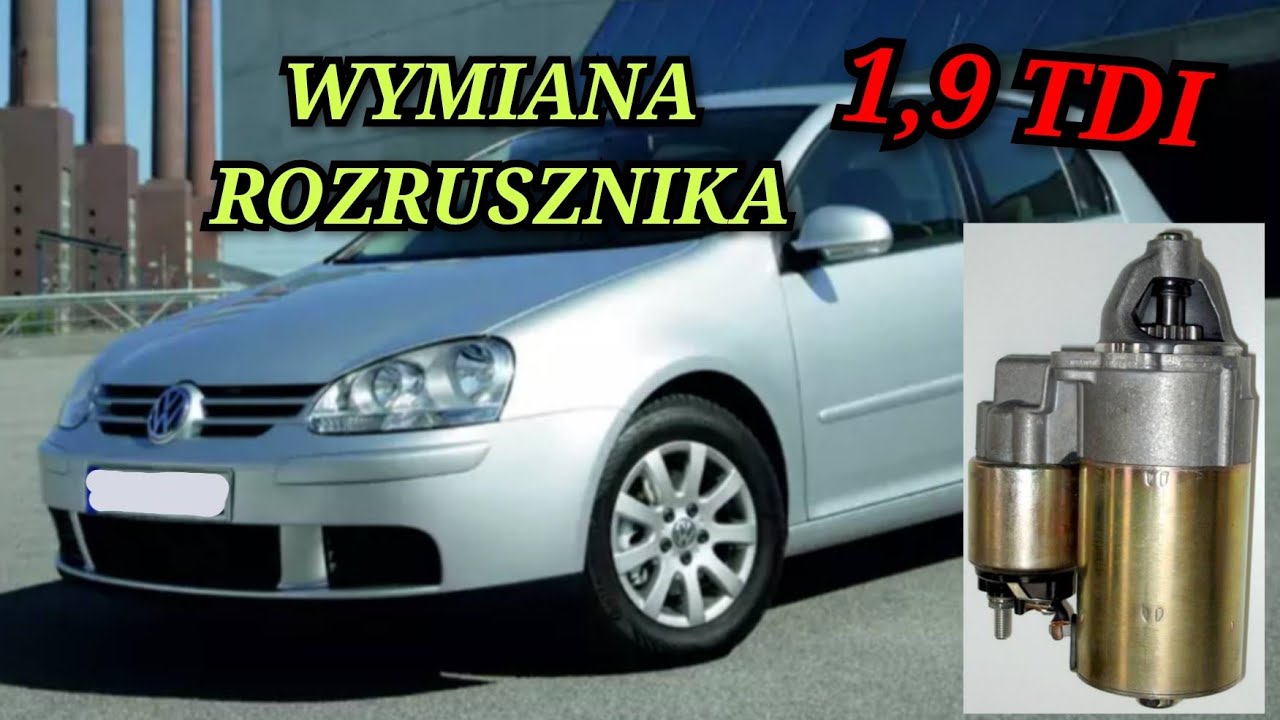 Jak wymienić rozrusznik GOLF 5 V 1,9 TDI wymiana rozrusznika Volkswagen vw jetta