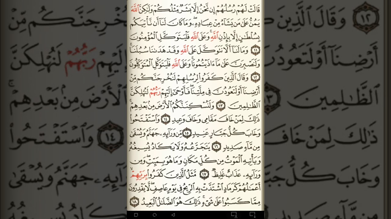 ماهر المعيقلي سورة إبراهيم مكتوبة صفحة 257 مصحف المدينة المنورة جودة عالية