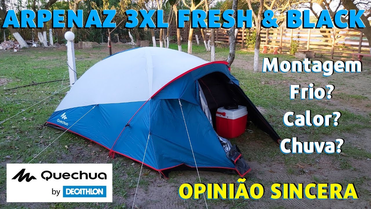 #029 BARRACA QUECHUA ARPENAZ 3XL FRESH & BLACK - REVIEW COMPLETO