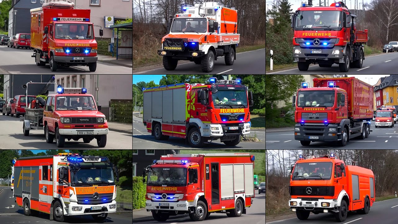 [VIELE SONDERFAHRZEUGE] - Feuerwehr HAGEN | Alarmfahrten zu div. GROßEINSÄTZEN & Übungen | BF & FF