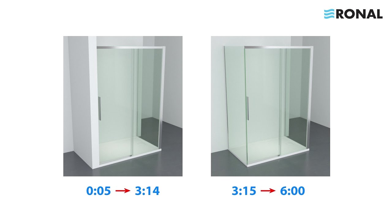 RONAL - D36S2 + D36F3 Sliding door with fixed panel 90° installation video